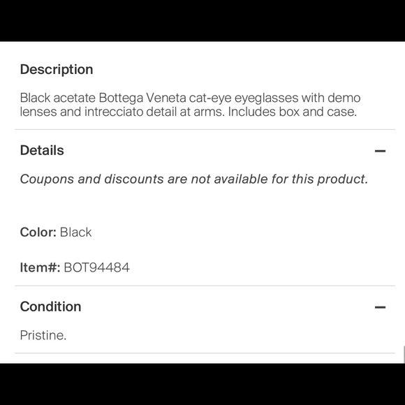 Authentic Bottega Veneta black cat eye demo eyeglasses - Picture 5 of 10